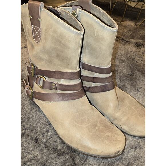 Pikolinos Boots Womens 38 Brujas Mid Calf Side Zip Western Boot Brown Leather - Picture 2 of 6